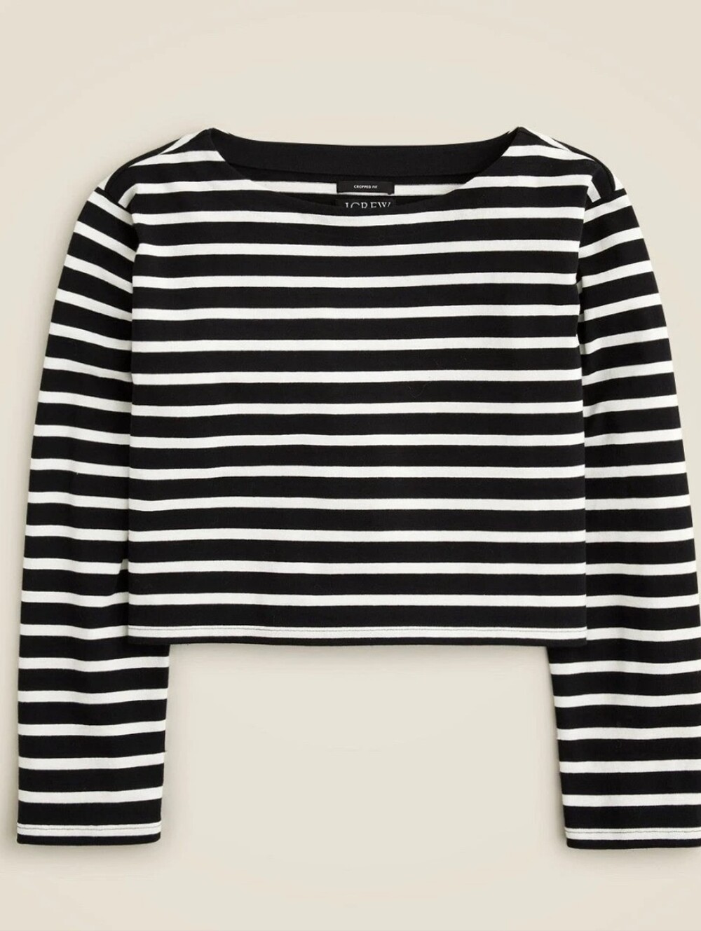 NWT J. Crew Cropped Black & White Stripe Shirt Sweater Top XL